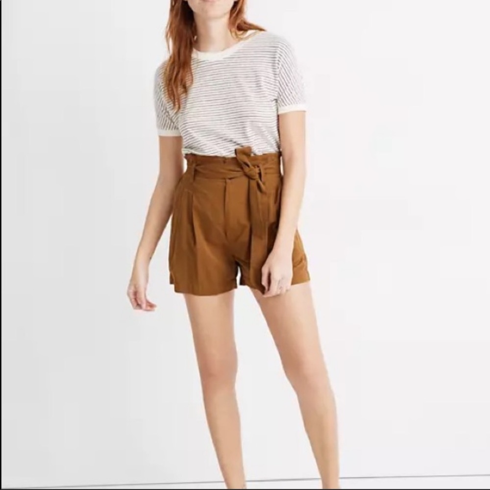 Brown Madewell paperbag Shorts